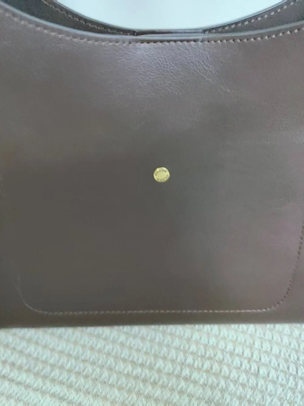 Coach Brooklyn Full Grain Leather Shoulder Bag with Gold Logo and Magnetic Closu